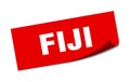 Fiji sticker. Fiji square peeler sign.
