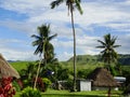 Fiji - traditional houses - bure at the Navala village Royalty Free Stock Photo