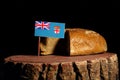 Fijian flag on a stump with bread