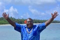 Fijian man greeting hello Bula Royalty Free Stock Photo