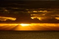 Fijian Sunset with Light Beams