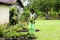 Fijian Woman in garden