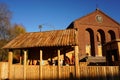 Fijnaart. Netherlands culture and belief in church . In a Christmas atmosphere with nativity scene and Christmas tree.