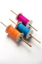 Fikri /Reel/Chakri /Spool with colourful thread or manjha or manja for Kite flying Royalty Free Stock Photo