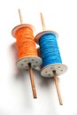 Fikri /Reel/Chakri /Spool with colourful thread or manjha or manja for Kite flying Royalty Free Stock Photo