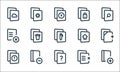 File and archive line icons. linear set. quality vector line set such as add file, file, information, archive