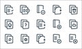 File and archive line icons. linear set. quality vector line set such as file, download file, search add upload Royalty Free Stock Photo