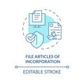 File articles of incorporation soft blue concept icon