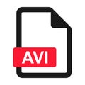 File AVI flat icon isolated on white background. AVI format vector illustration Royalty Free Stock Photo