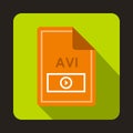 File AVI icon, flat style Royalty Free Stock Photo