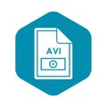 File AVI icon, simple style Royalty Free Stock Photo