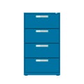 File cabinet vector icon furniture interior management finance catalog library binder. Database metal case office. Datum archive