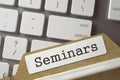 File Card Seminars. 3D. Royalty Free Stock Photo