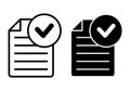 File Check Black Icon Bundle for Approved Documents and Verified Digital Content Royalty Free Stock Photo