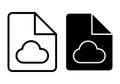 File Cloud Black Icon Bundle for Cloud Storage Systems and Digital Backup Interfaces Royalty Free Stock Photo