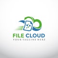 File cloud logo template. fast send effect file. Vector Illustration eps.10