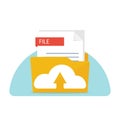 File cloud upload digital documents file folder vector