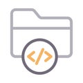 File coding vector color line icon Royalty Free Stock Photo
