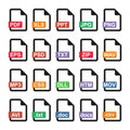 File collection flat icon isolated on white background. Document set. Format vector illustration