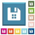 File components white icons on edged square buttons