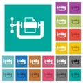 File compression solid square flat multi colored icons