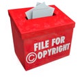 File for Copyright Red 3d Entry Box Intellectual Property Protection Royalty Free Stock Photo