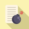 File data bomb icon flat vector. Hacker error Royalty Free Stock Photo