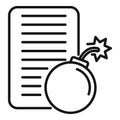 File data bomb icon outline vector. Hacker error Royalty Free Stock Photo