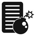 File data bomb icon simple vector. Hacker error Royalty Free Stock Photo