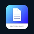 File, Data, User, Interface Mobile App Button. Android and IOS Glyph Version Royalty Free Stock Photo