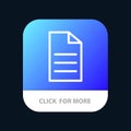 File, Data, User, Interface Mobile App Button. Android and IOS Line Version Royalty Free Stock Photo
