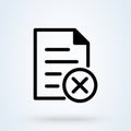 File delete Simple vector modern icon design illustration