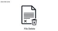 File Deletion Icon: Minimalist Vector Illustration of Removing a Digital Document. Royalty Free Stock Photo