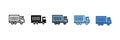 Truck Icon Set â Logistics and Transportation Symbol Collection Royalty Free Stock Photo