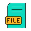file digital document icon color illustration Royalty Free Stock Photo