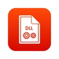 File DLL icon digital red Royalty Free Stock Photo