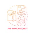File DMCA request red gradient concept icon Royalty Free Stock Photo