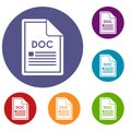 File DOC icons set Royalty Free Stock Photo