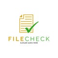 File Document Check Mark Icon Vector Logo Template Illustration Design Royalty Free Stock Photo