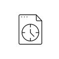 File, document, clock icon. Simple line, outline vector of icons for ui and ux, website or mobile application Royalty Free Stock Photo