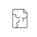File, document, damage icon. Simple line, outline  of icons for ui and ux, website or mobile application Royalty Free Stock Photo