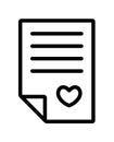 File document heart line icon Royalty Free Stock Photo