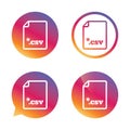 File document icon. Download CSV button.