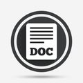 File document icon. Download doc button. Royalty Free Stock Photo
