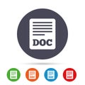 File document icon. Download doc button. Royalty Free Stock Photo