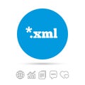 File document icon. Download XML button. Royalty Free Stock Photo