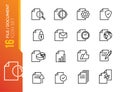 Minimal file document line icon set