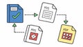 File document icons set, digital data, file types, UI elements vector design Generative AI Royalty Free Stock Photo
