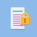 File Document Lock Security Icon. Locked file, protection symbol Royalty Free Stock Photo