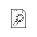 File, document, magnifier icon. Simple line, outline vector of icons for ui and ux, website or mobile application